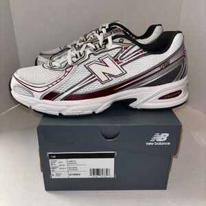 New Balance 740 White Red Silver Lifestyle Sneakers U740RD2 Mens 9.5 Womens 11